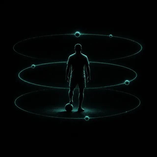 Three orbit rings around a player