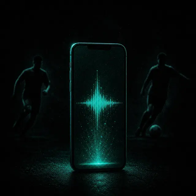 Voice note glowing on a phone screen